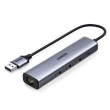 绿联 UGREEN USB转千兆网口扩展坞 USB3.0分线器 RJ45转接器