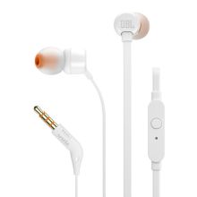 JBL T110 立体声入耳式耳机 带麦可通话 珍珠白
