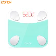 沃莱 ICOMON I9智能体脂秤 蓝牙APP测脂肪秤 电子秤 体重秤 人体秤 27项数据 精准家用称重健康秤体脂仪 蓝白