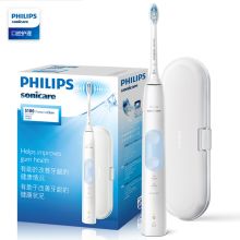 飞利浦 PHILIPS 健康护龈型电动牙刷 充电式声波震动 浅蓝色 HX6859/12