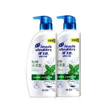 海飞丝 500ml*2送无硅油80ml 洗发水套装怡神冰凉薄荷（持久去屑去油止痒清爽 男士女士通用）清香型（单位：套）