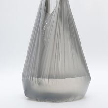 妙洁 45*60cm 中号厨余增厚手提背心式垃圾袋 40只/卷 灰黑色（单位：卷）