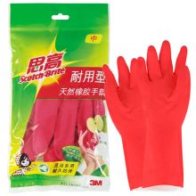 3M 乳胶手套 耐用型中号 (单位：副) 红色