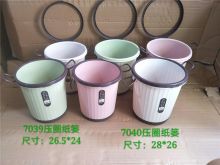 万祥 7039 26.5*24cm 圆形带圈垃圾桶 颜色随机（单位：个）