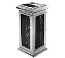 金正 300*300*600mm 上开立式不锈钢大理石垃圾桶 黑色（单位：个）