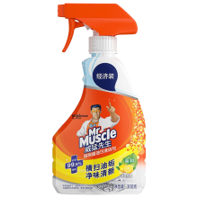威猛先生（Mr Muscle）300g*1厨房重油污净深层洁净油污污垢污渍清洁剂柑橘柠檬香型清新异味家用装 清爽柠檬300g （单位：袋）