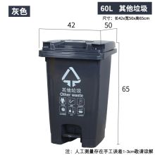 国产 带盖脚踏式脚垃圾桶 60L 灰色 单位：个