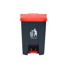 苏识 YJ-A036 87升 塑料脚踏垃圾桶 (计价单位：个) 灰桶红盖