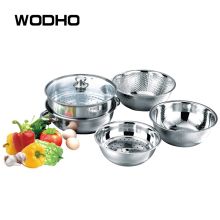 万德霍 WDH-G0140537 蒸锅28CM/洗菜盆28CM/面盆24CM/洗米盆26CM 幸福一家厨具七件套（单位：套）
