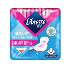 薇尔Libresse A5112 舒适V感极薄棉柔日用卫生巾 240mm*10片*24包 单位：箱
