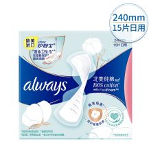 护舒宝 15片 北美纯棉液体卫生巾 隔离细菌 纯棉表层 欧美原装进口姨妈巾 日用240mm 单位：包