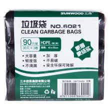 三木 6021 45×55cm 加厚垃圾袋/垃圾分类 3卷90只 黑色（单位：包)