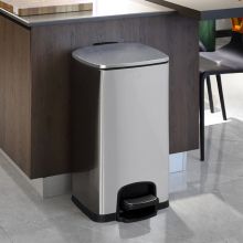 国产  SJ20-F01  40*36*54.9cm  不锈钢垃圾桶  办公室带盖大号脚踏式垃圾桶  银色  (个)