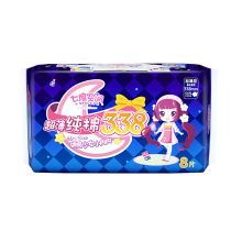 七度空间 少女超薄纯棉超长夜用卫生巾338mm 8片 （单位：包）