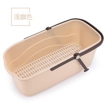 羽帛 52cm 超大号扁地拖布手提洗拖把桶 浅咖色（单位：个）