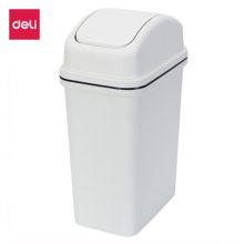 得力 10L 翻盖垃圾桶 灰色 （单位：个）
