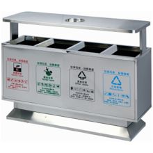 国产 L940*W360*H760MM 不锈钢三分类垃圾桶 本色  (单位:个）