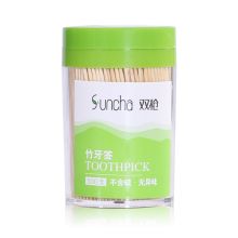 双枪 一次性竹牙签筒500支罐装家用剔牙棒