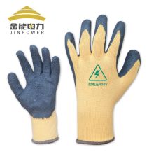 金能电力 220v 黄色 均码 . 绝缘手套低压电工专用400V 灵活防电防滑耐磨橡胶防护手套 1双