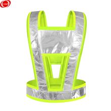 谋福 9371C V型反光衣背心 建筑工地工程施工透气荧光黄马甲交通安全服（V型反光衣荧光黄）（单位：件）
