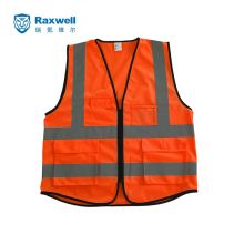 Raxwell RW8107 raxwell RW8107 反光背心 多口袋马甲拉链式安全衣 荧光橘 加大码 (单位：件） (单位：件)