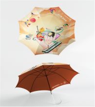 定制 自动折伞，黑胶半遮光布料，转印工艺， 自动三折伞， 21寸8K（3000起订）（单位：把）