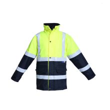 博迪嘉 CN045W 新雪丽防寒服 反光透气雨衣防寒服工作服 S-3XL  荧光黄/藏青相拼色(单位：件）