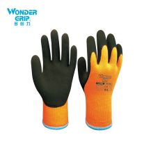 多给力(Wonder Grip) WG-380 1双 乳胶手套防寒防冻防滑冬季冷库劳保手套仓储冷链搬运工作手套 10/XL 橙色(单位：包)