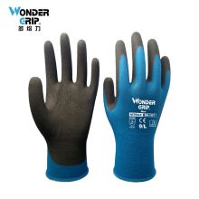 多给力(Wonder Grip) WG-1857 12双 9针弹性灵巧作业手套丁腈橡胶涂层耐磨透气搬运维修 8/M 蓝绿色(单位：袋)