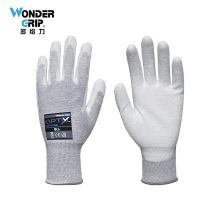 多给力(Wonder Grip) OP-170E 12双 防静电PU作业手套防滑耐磨尼龙碳纤维PU涂掌浸胶劳保手套 8/M 麻灰(单位：袋)