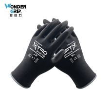 多给力(Wonder Grip) OP-100B 12双 通用PU涂掌手套透气建筑搬运工地防滑耐磨劳保手套 7/S 黑色(单位：袋)