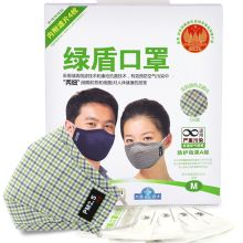 绿盾 抗菌防尘-橙格 防尘口罩 230*120*20 绿格 单位:个