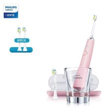 飞利浦 PHILIPS HX9362/67 电动牙刷(自带刷头×2+充电旅行盒+充电玻璃杯) 粉钻