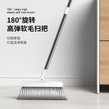 尔蓝 可站立防风梳齿型扫把簸箕套装 不锈钢杆畚箕 扫帚 簸箕扫把搓斗组合两件套 AL-S108