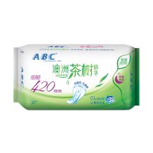 ABC 420mm 含澳洲茶树精华亲柔立围超长甜睡夜用超级薄棉柔卫生巾（单位：包）