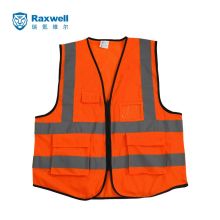 Raxwell RW8111 raxwell RW8111 反光背心 多口袋马甲拉链式安全衣 网格透气荧光橘 加大码 (单位：件） (单位：件)