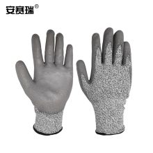 安赛瑞 10970 PU涂层5级防割安全耐磨手套 L码（单位:双）灰色