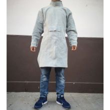 国产 牛皮电焊服焊工围裙连体分腿焊工防护工作服 原色高领92CM（单位：件）