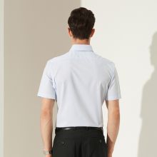 雅戈尔（YOUNGOR）100%纯棉 DP免烫工作服 短袖衬衫 浅蓝 商务休闲 66499096828定制（单位：件）