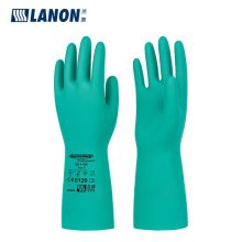 兰浪/LANON  SR110进口加厚丁腈 防化手套 植绒耐磨耐酸碱防水实验室劳保防护CE认证 10双