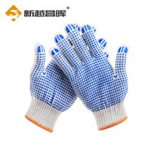 新越昌晖 点胶点塑手套 劳保手套防滑手套防护线手套劳动工作手套加厚耐磨毛纺棉手套12副B11420
