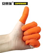 安赛瑞 12512-202111160129 - 麻点防滑乳胶手指套 M 橙色
