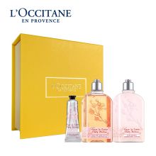 欧舒丹 樱花系列明星3件套礼盒 沐浴露250ML 润肤露250ml 樱花手霜30ml（单位：盒）