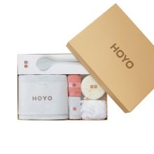 HOYO  纯棉柔软毛浴巾礼盒 洗护套装 (浴巾1条+方巾2条+浴花1个+海绵1块+沐浴刷1个)YC 6件套