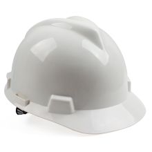 梅思安（MSA） 10172879-L V-Gard 标准型安全帽 （印LOGO，白色ABS， 超爱戴 灰针织吸汗带，尼龙，D型下颏带） (单位：顶)