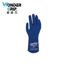 多给力(Wonder Grip) OP-600L 1 加长型pvc防化作业手套防护劳保手套 8/M 蓝色(单位：包)
