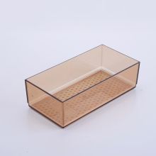 百露  抽屉整理盒  中号10cm*20cm  收纳盒  塑料  棕色透明  (单位:个)