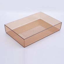 百露  抽屉整理盒  大号20cm*30cm  收纳盒  塑料  棕色透明  (单位:个)
