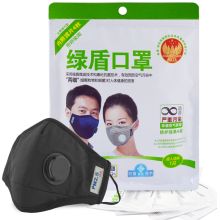 绿盾 防PM2.5带呼吸阀-黑色 防尘口罩 230*120*20 黑色 单位:个