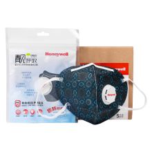 霍尼韦尔(Honeywell) D7051V-DB1 口罩KN95靓呼吸防尘耳带式带阀藏青方圈男女骑行(5只装)(计价单位：盒）